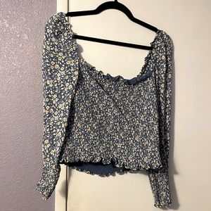 Reformation cropped seersucker top
